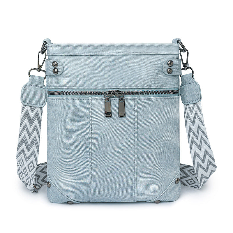 Vintage Crossbody Bag, Waterproof Washed Leather Sling Bag, Casual Shoulder Bag