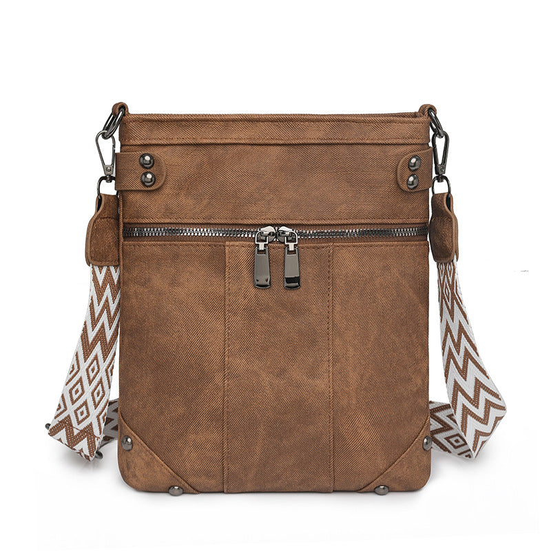 Vintage Crossbody Bag, Waterproof Washed Leather Sling Bag, Casual Shoulder Bag