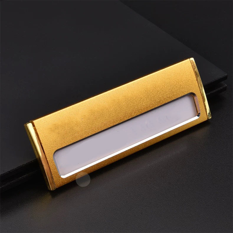 Professional Aluminum Alloy Name Tags Nameplate Badge with Safety Pin & Window #1