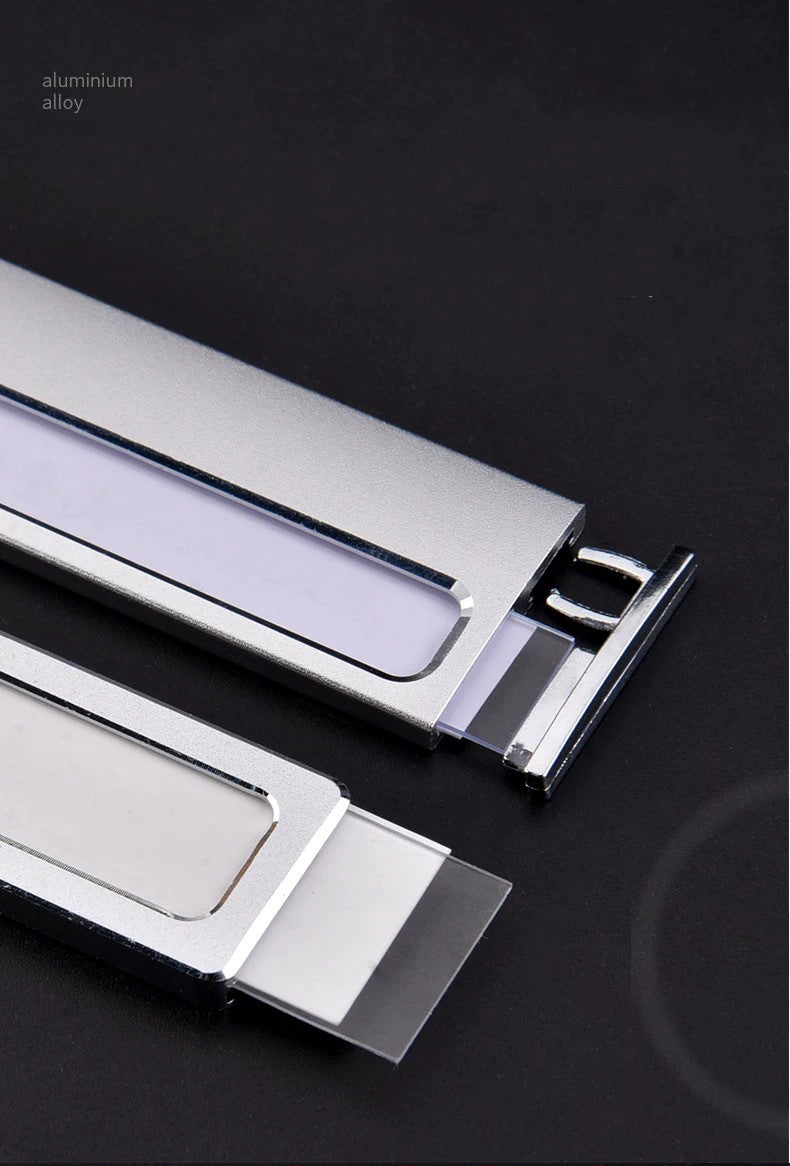 Professional Aluminum Alloy Name Tags Nameplate Badge with Safety Pin & Window #1
