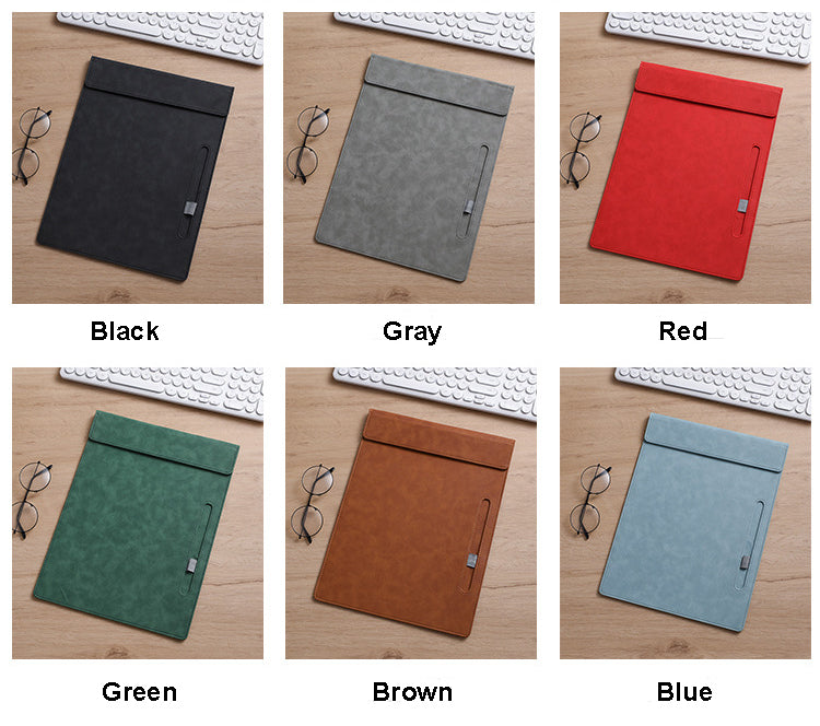 A4 PU Leather Magnetic Clipboard w/Pen Holder
