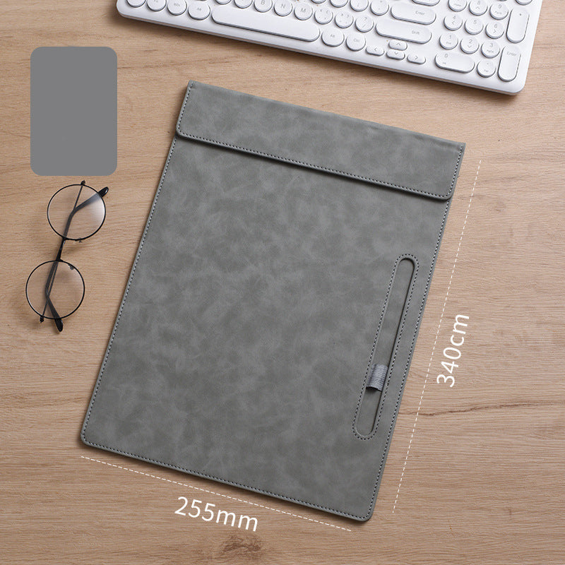 A4 PU Leather Magnetic Clipboard w/Pen Holder