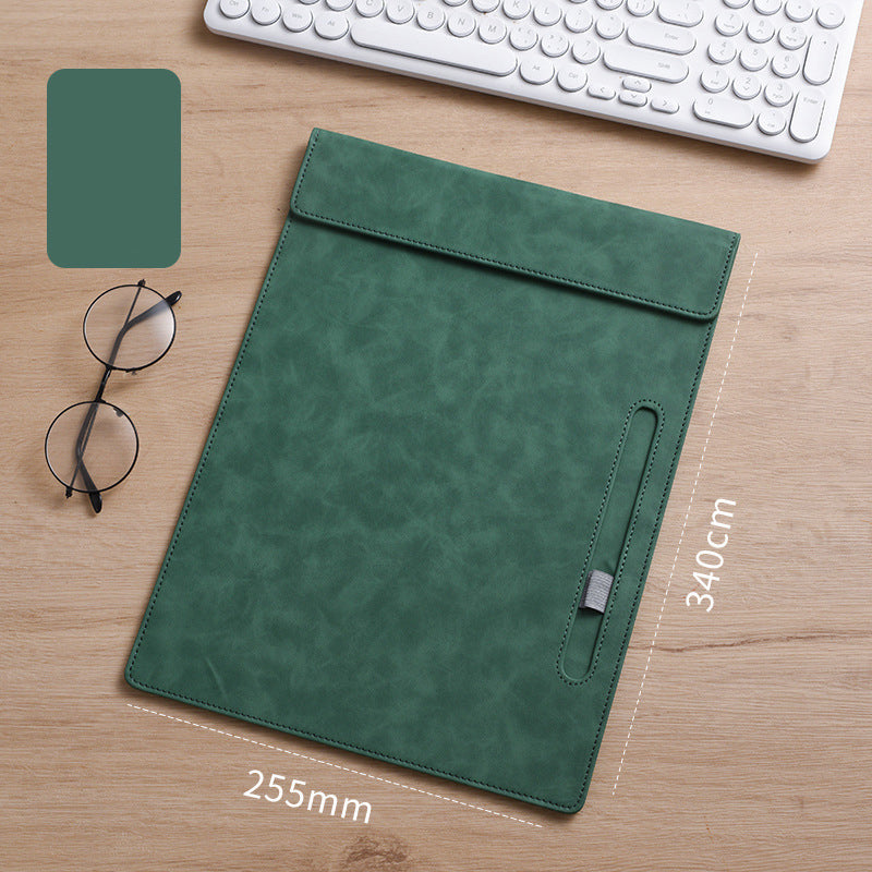 A4 PU Leather Magnetic Clipboard w/Pen Holder