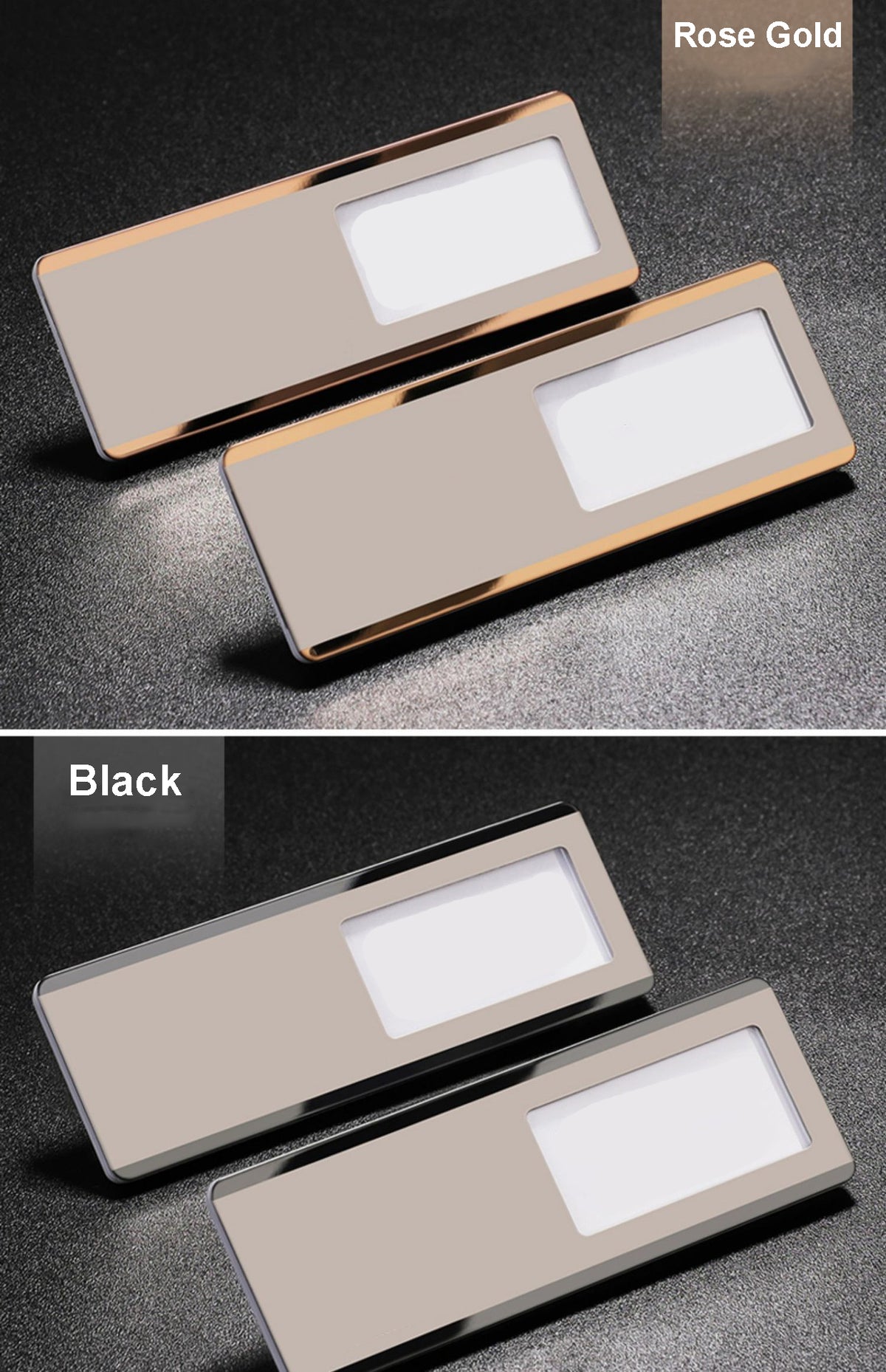 Professional Aluminum Alloy Name Tags Polished Nameplate Badge with Safety Magnetic Pin & Window #18