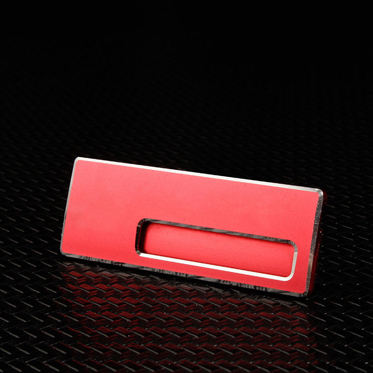 Professional Aluminum Alloy Name Tags Nameplate Badge with Safety Pin & Window #13