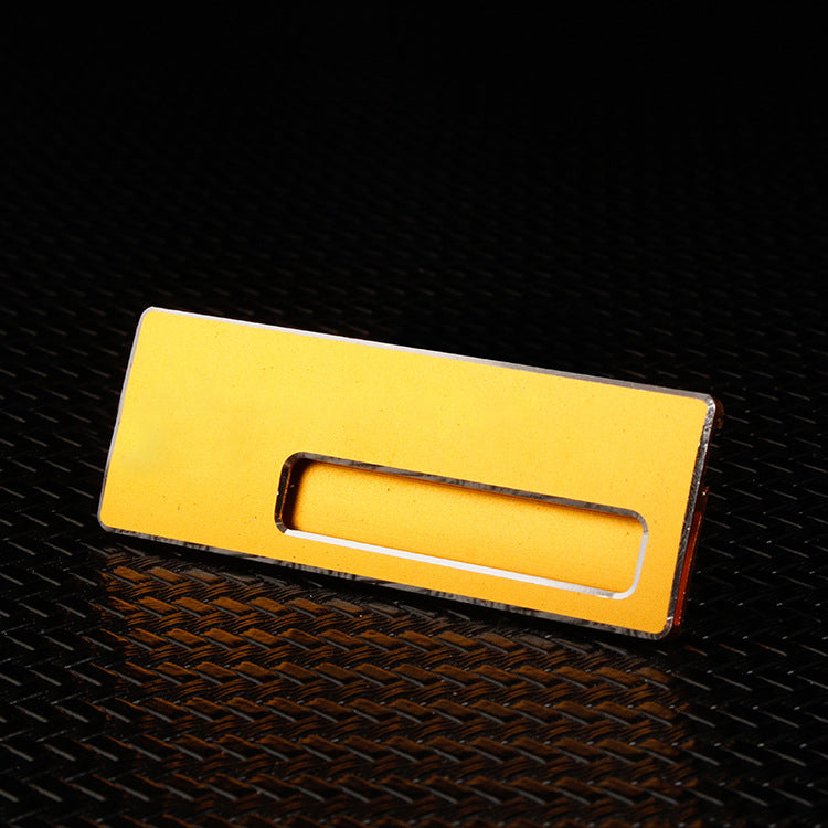 Professional Aluminum Alloy Name Tags Nameplate Badge with Safety Pin & Window #13