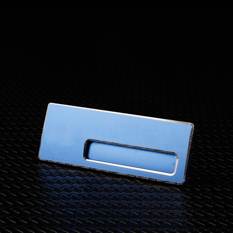 Professional Aluminum Alloy Name Tags Nameplate Badge with Safety Magnetic Pin & Window #14