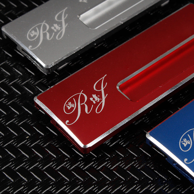 Professional Aluminum Alloy Name Tags Nameplate Badge with Safety Magnetic Pin & Window #14