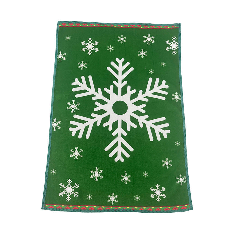 Full Color Festival Dish Towel Christmas Tea Towel 18 x 13"