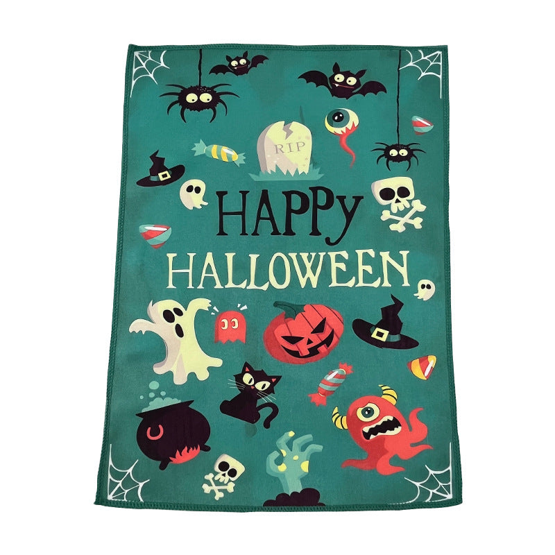 Full Color Festival Dish Towel Christmas Tea Towel 18 x 13"