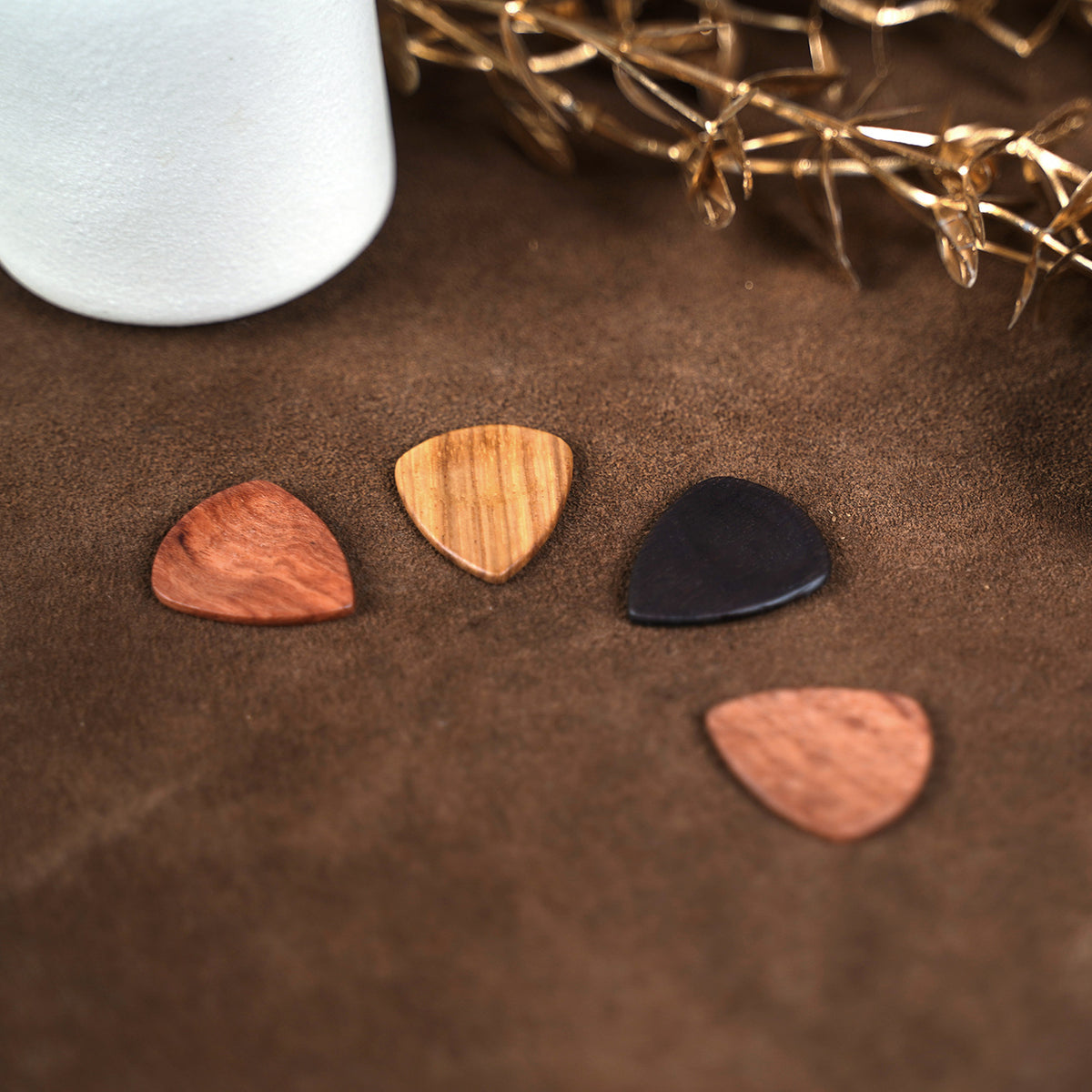 Wooden Acoustic Guitar Pick Box W/ Stand