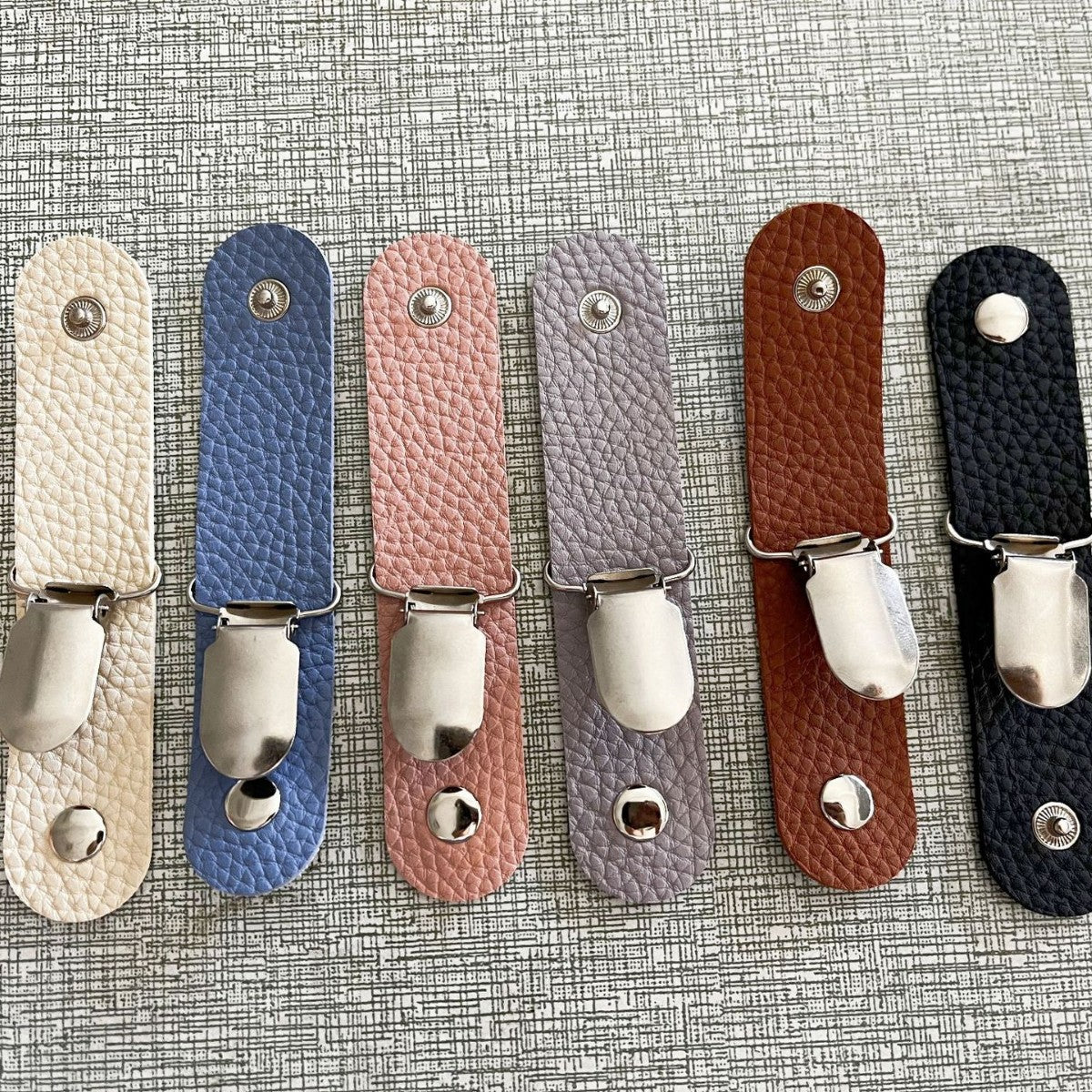 4.9" PU Leather Hat Clip with Silver Clip