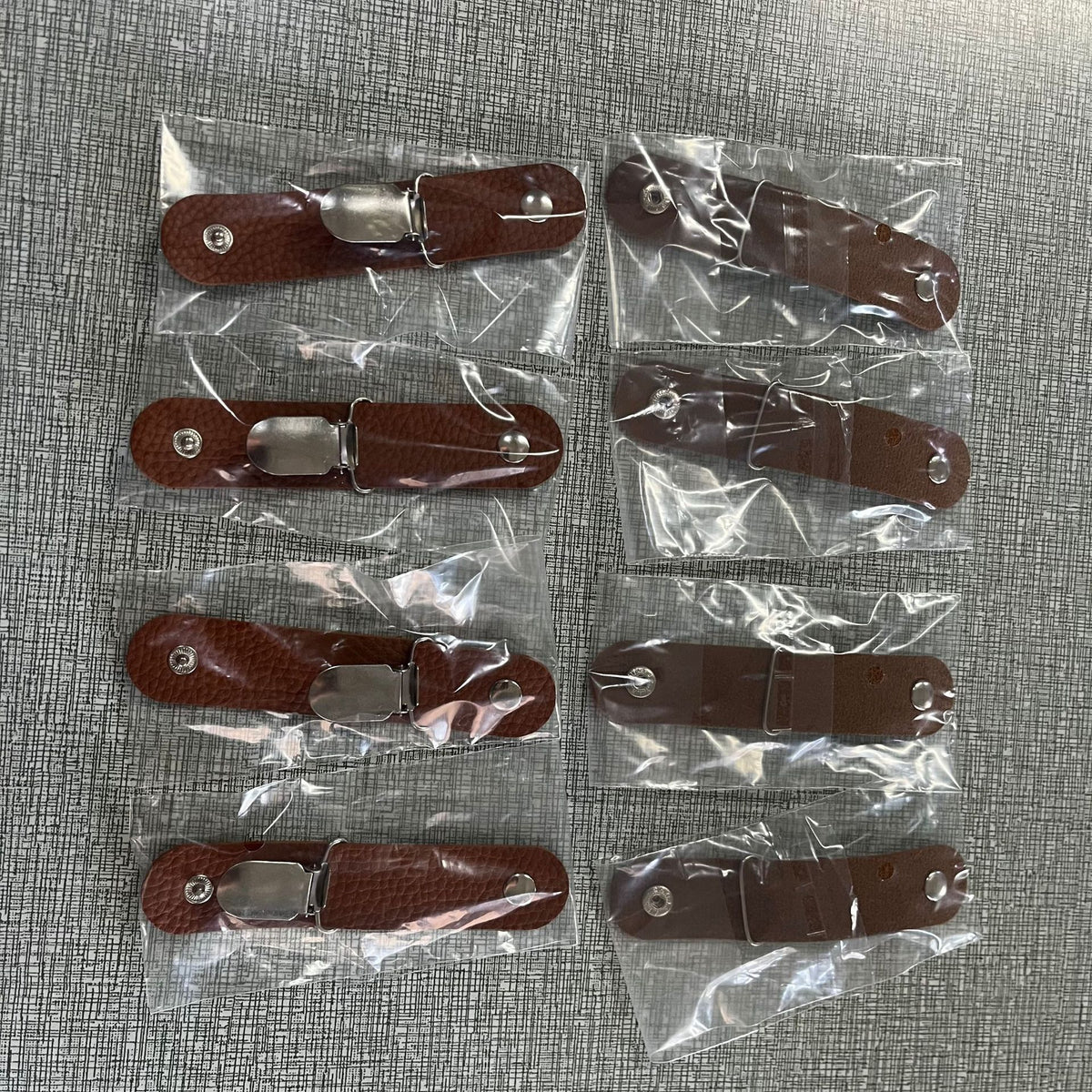 4.9" PU Leather Hat Clip with Silver Clip