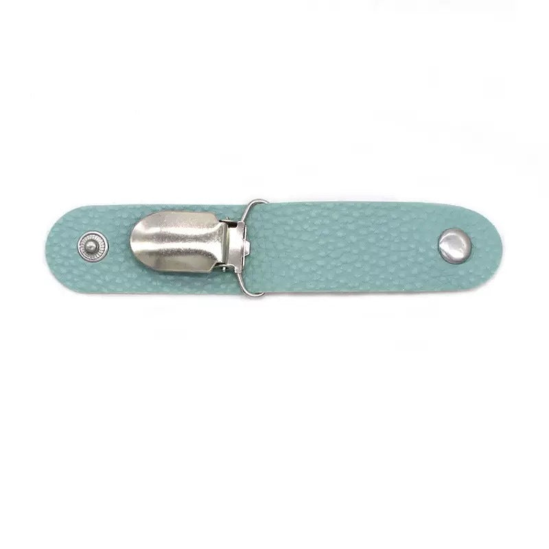 4.9" PU Leather Hat Clip with Silver Clip
