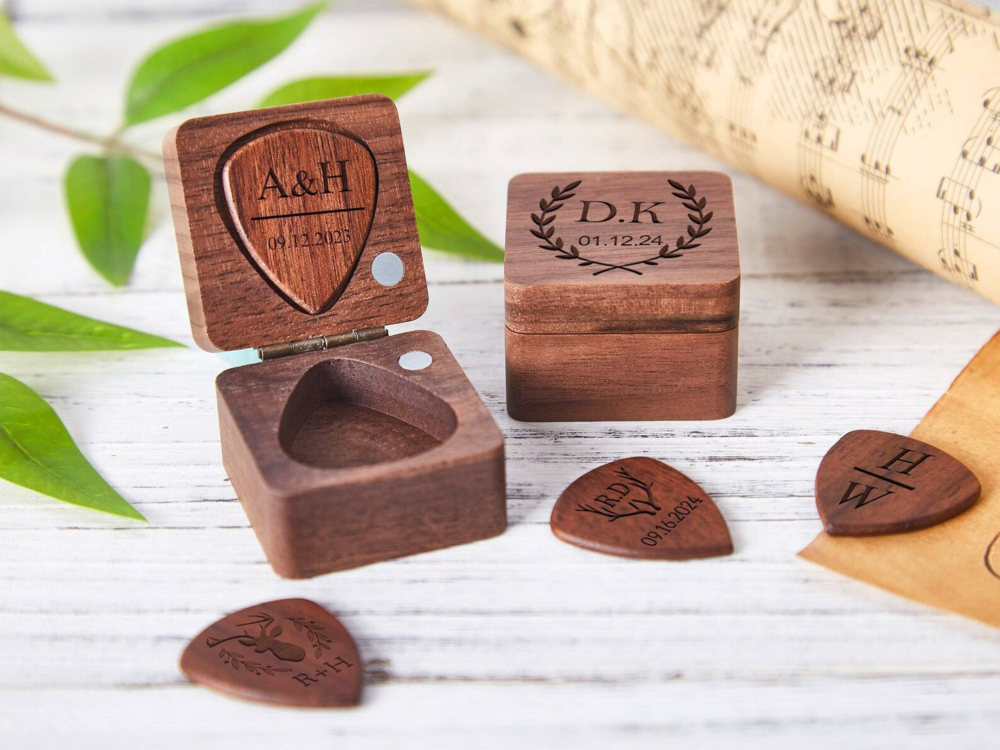 Guitar Pick Wooden Case
