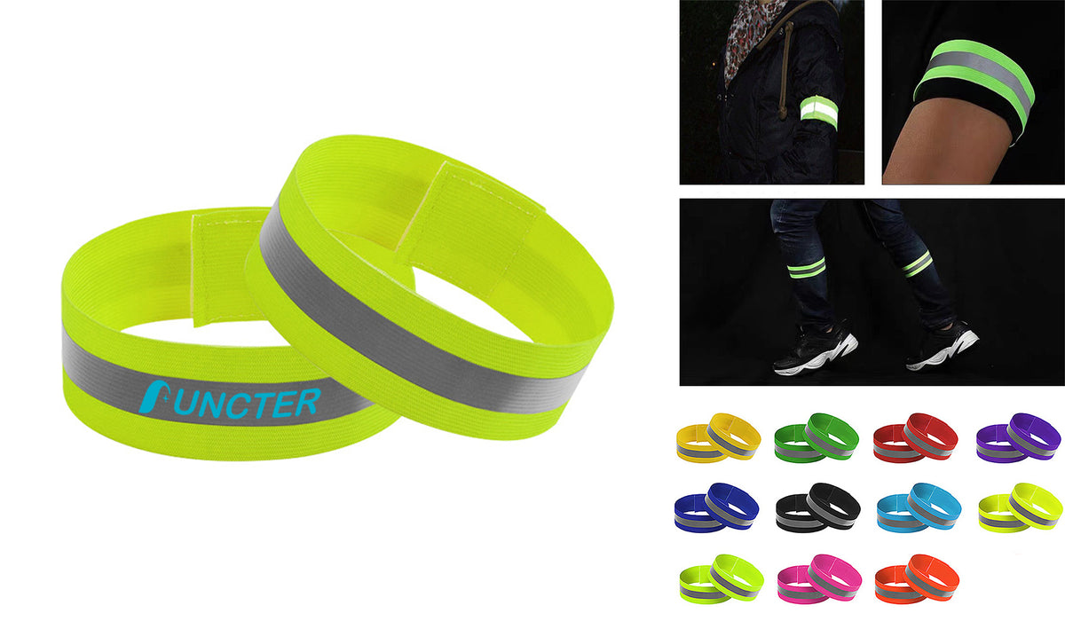 High-Visibility Adjustable Reflective Arm Band & Leg Band for Night Safety #1