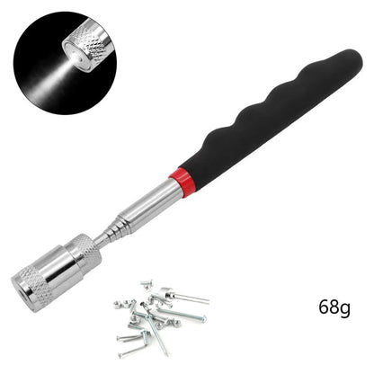 Retractable Magnetic Pickup Stick Magnetic Tool Stick W/ LED Light