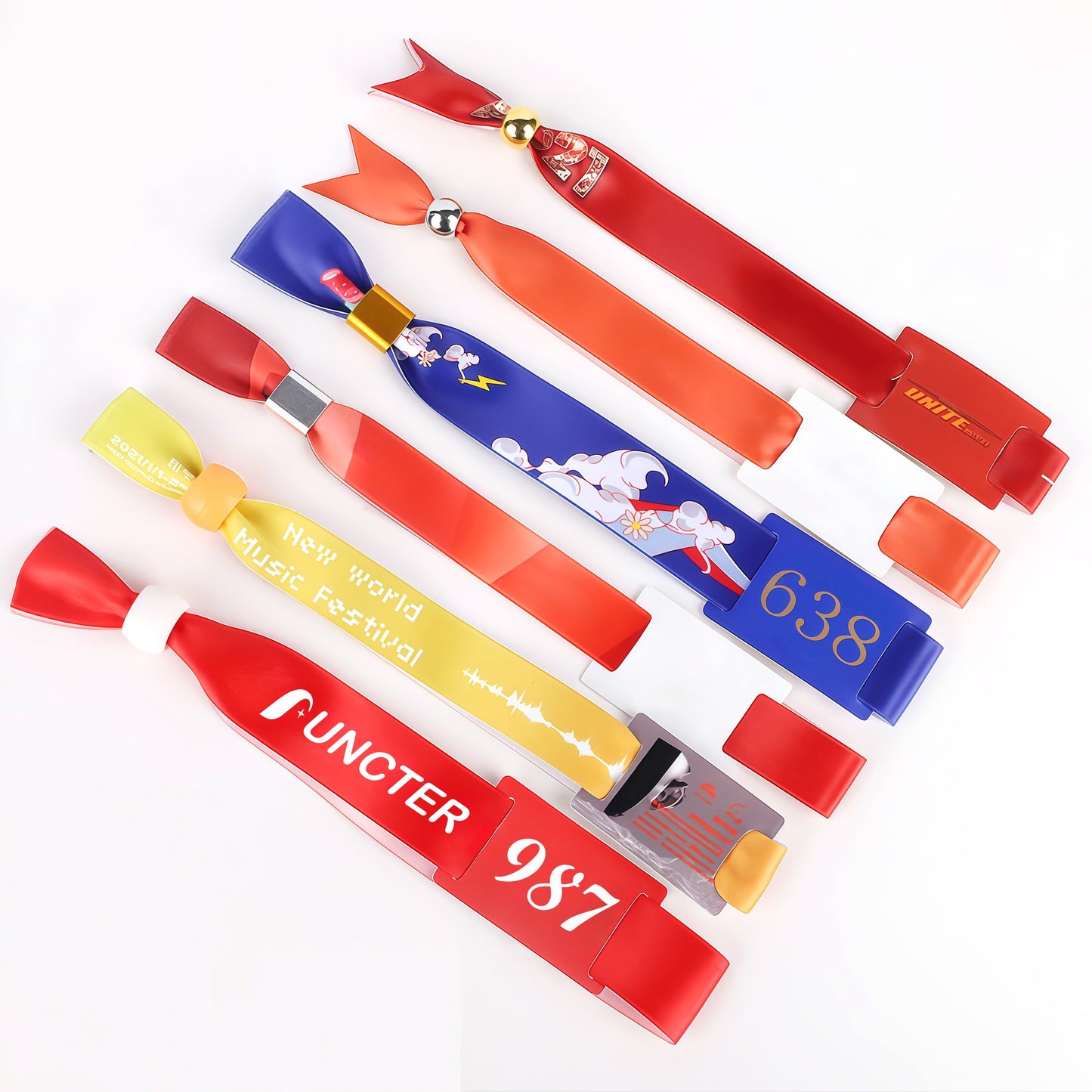 Full Custom Color Polyester Wristband W/ PVC Card