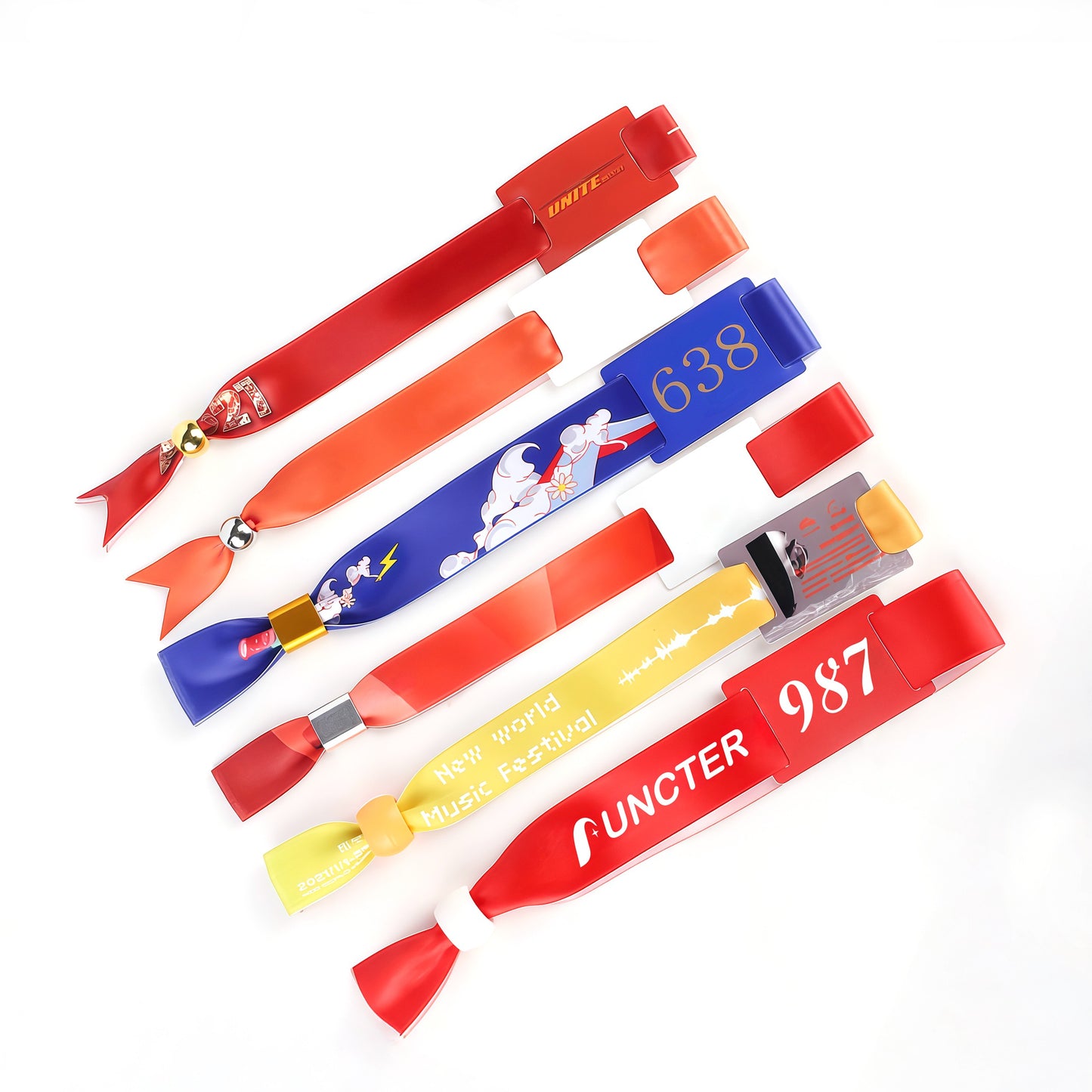 Full Custom Color Polyester Wristband W/ PVC Card