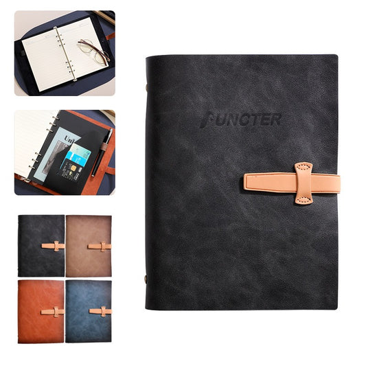 A5 Leather 6 Rings Binder Notebook