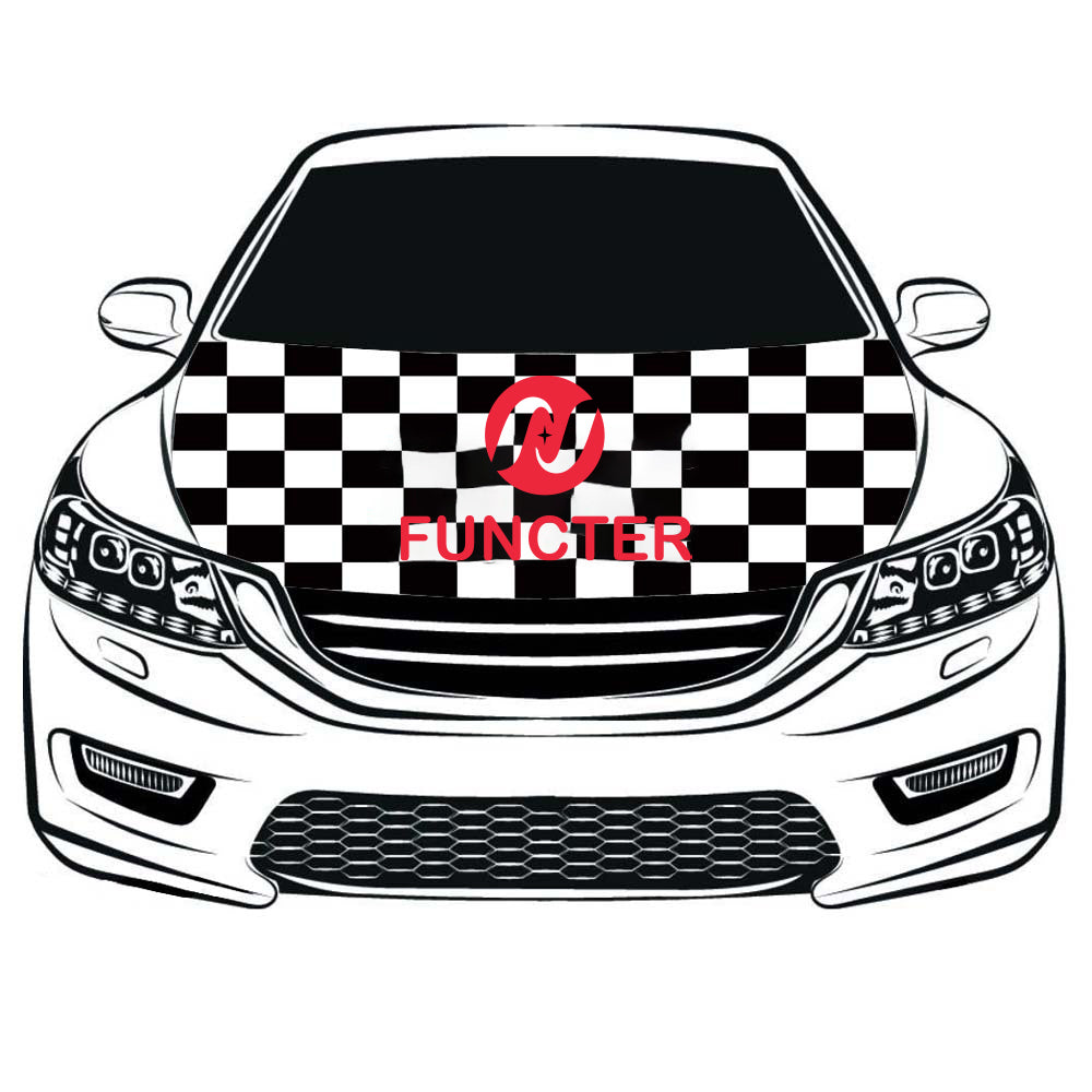 Car Flag Hood Cover Customized Racing Car Pattern