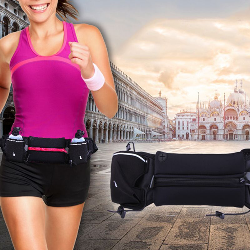 Waist Pack Running Belt w/Running Water Bottles
