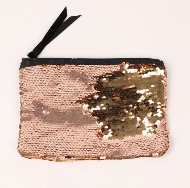Women Cosmetic Bag Large Silver Zipper