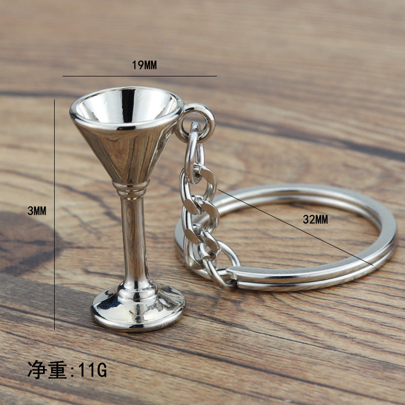 Cocktail Goblet Cup Keychain