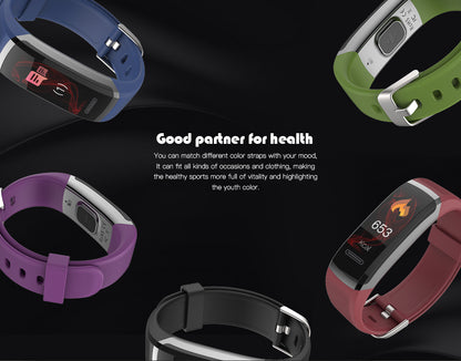 Smart Fitness Bracelet w/Real-Time Heart Rate Monitor