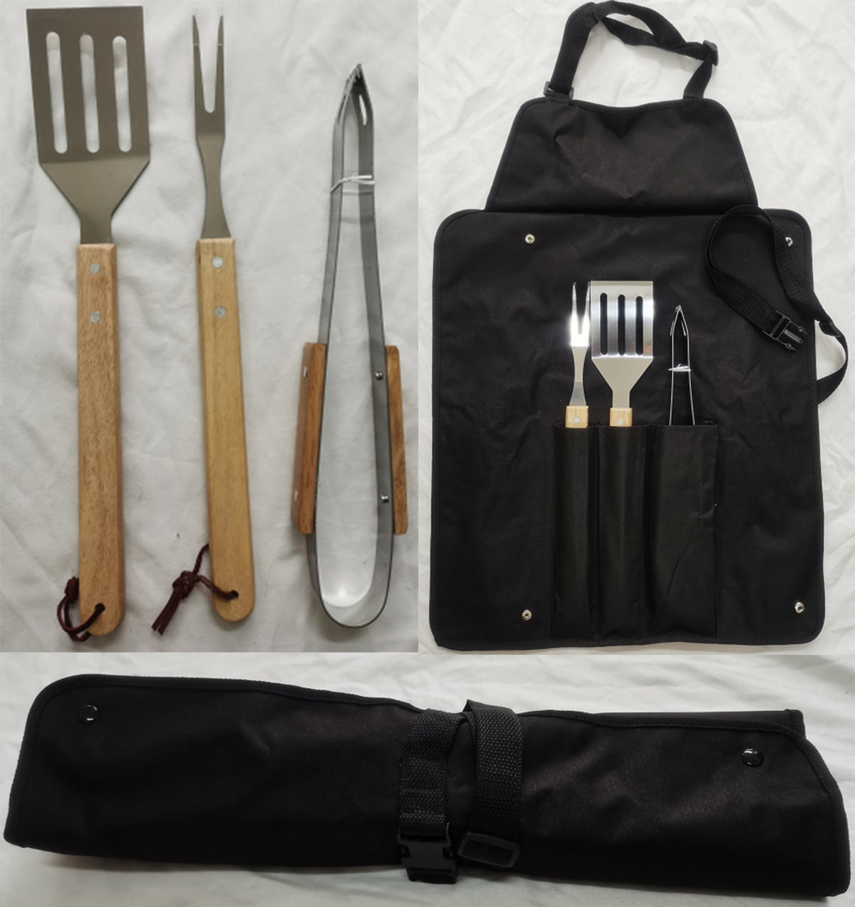 Portable Three Pieces BBQ Set Apron Packing Bag