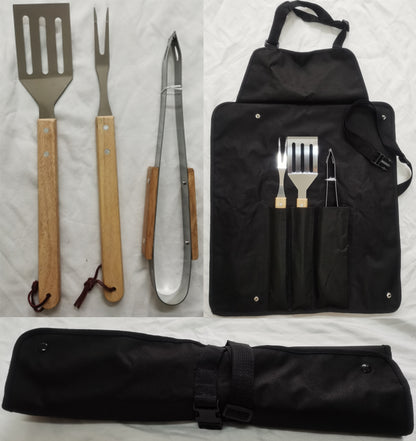 Portable Three Pieces BBQ Set Apron Packing Bag