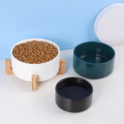 6.97" Stainless Steel Dog Bowl Ceramic Bowl Set