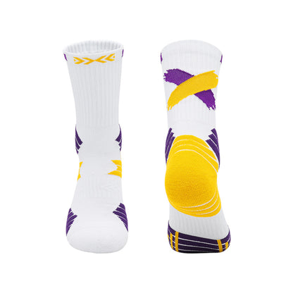 Basketball Socks Mid-calf Length Stretch Cushioned Crew Socks