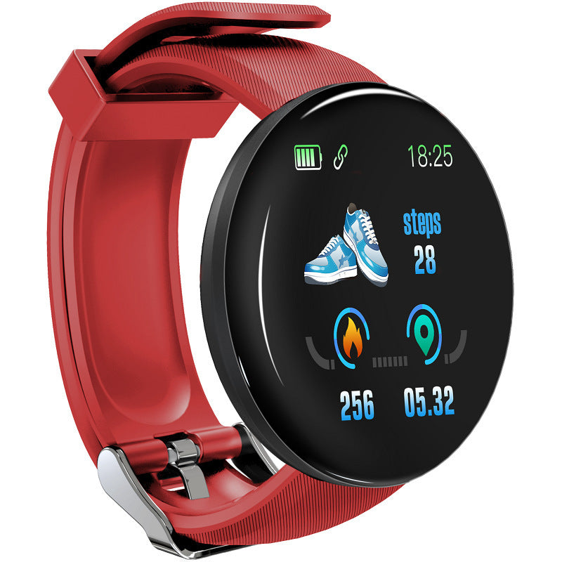 Circle Screen Pedometer Watch Heart Rate Blood Pressure Oxygen Monitoring