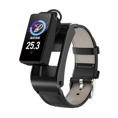 Thermometer Earphone Smart Bracelet H21 W/ Leather Belt