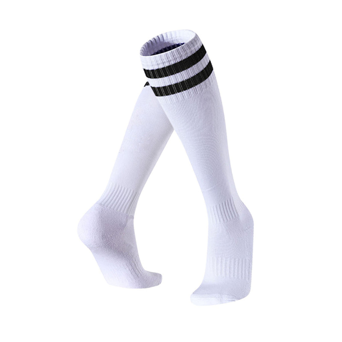 Kids Soccer Socks Boys Girls Knee Athletic High Tube Socks Cotton Striped Socks for Soccer ( Large )