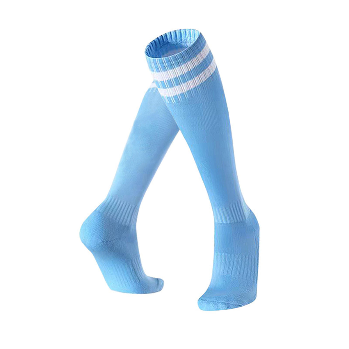 Kids Soccer Socks Boys Girls Knee Athletic High Tube Socks Cotton Striped Socks for Soccer ( Large )