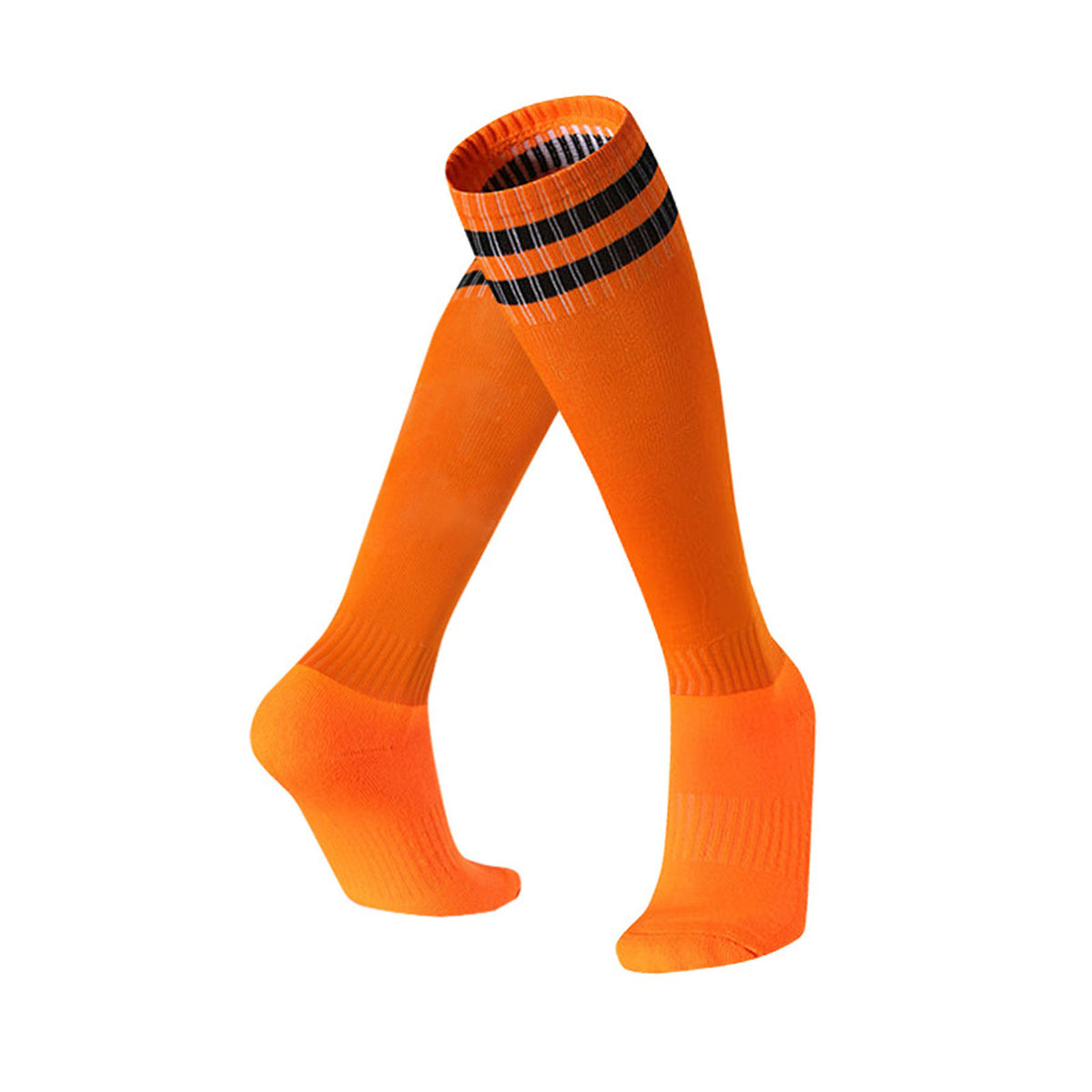 Kids Soccer Socks Boys Girls Knee Athletic High Tube Socks Cotton Striped Socks for Soccer ( Large )