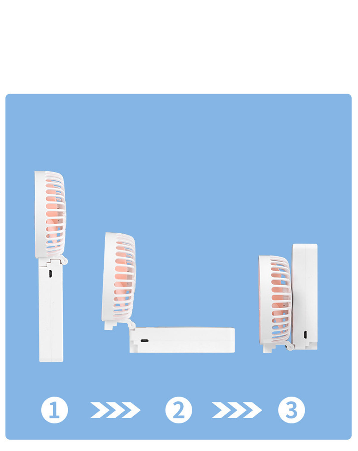 Portable Min Fan USB Desk Fan Small Personal Hand Fan W/3 Speed