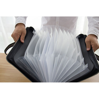 Document Briefcase Canvas Zipper File Bag W/Handle