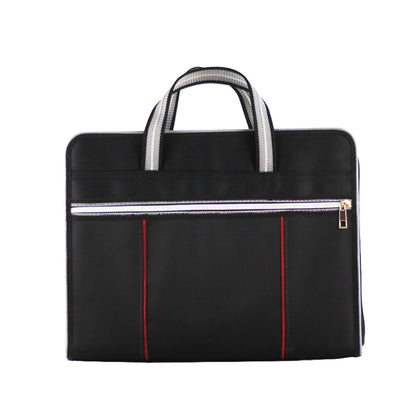 Document Briefcase Canvas Zipper File Bag W/Handle
