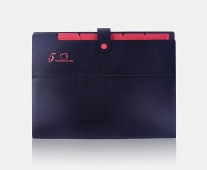 Letter A4 Size Expandable Poly File Folder with Snap Closures and Multi Pockets