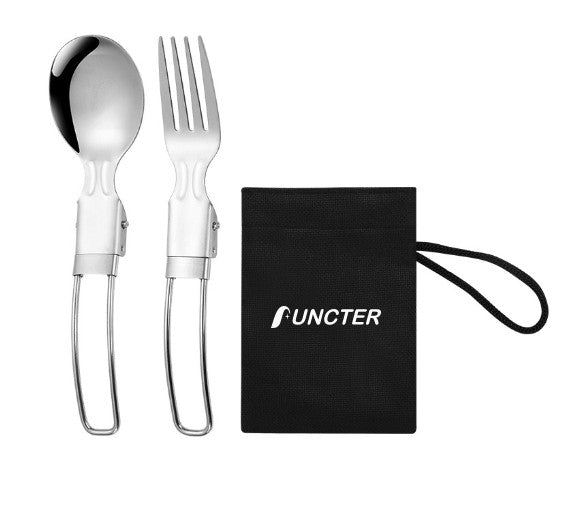 304 Stainless Steel Folding Cutlery Set 2 pieces
