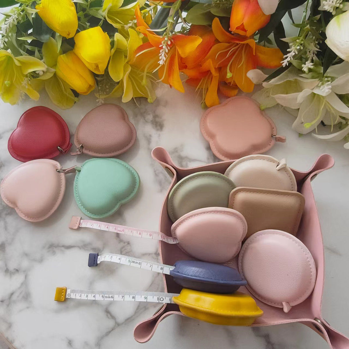 59" PU Leather Heart Shape Body Measuring Tape
