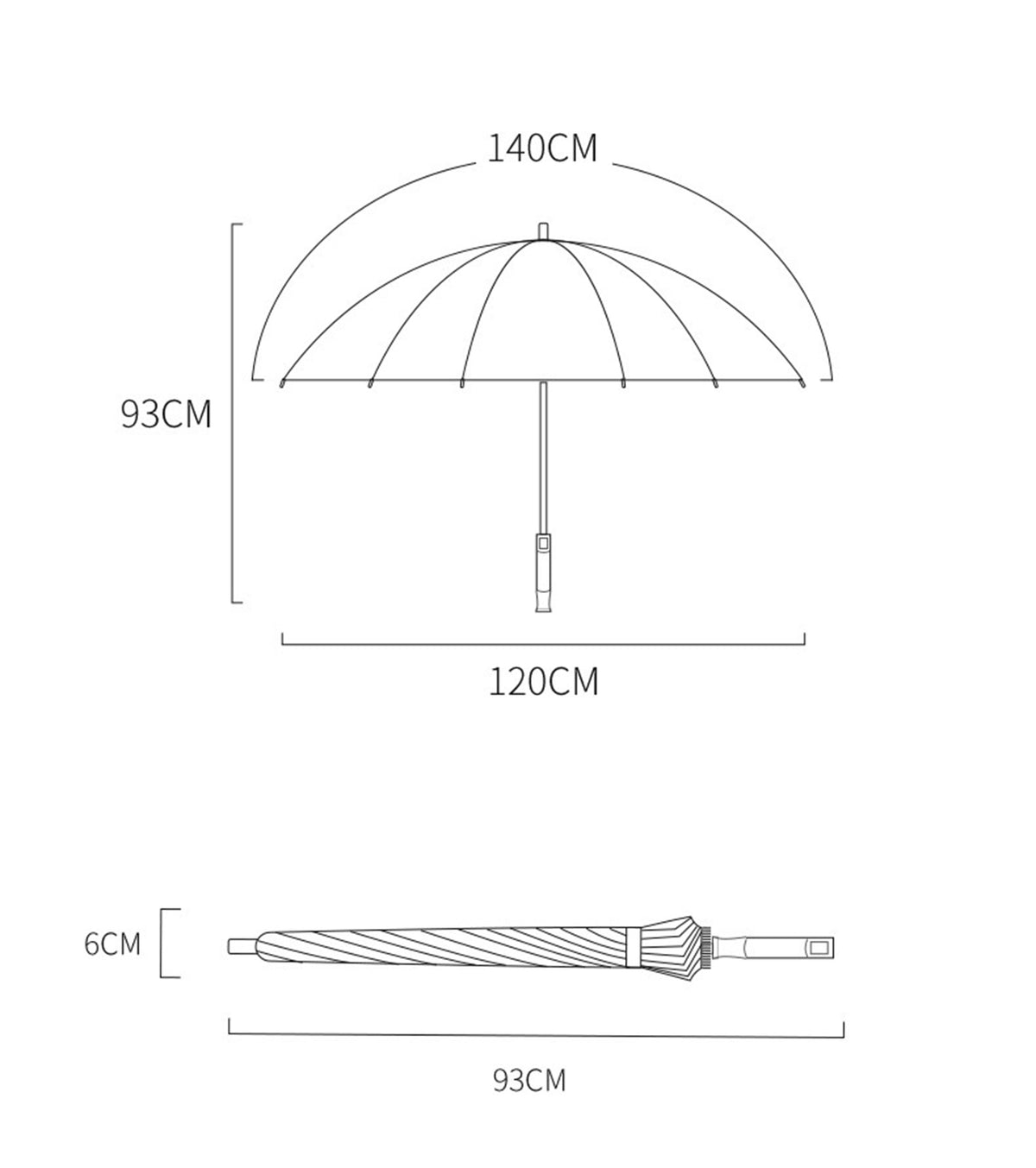 Long Handle Umbrella, Large Straight Pole Double Golf Sunny Umbrella Men Gifts