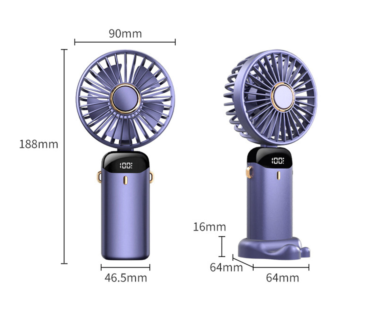 Mini Handheld Fan, Portable Personal Fan Hanging Neck Fan W/5 Speed Adjustable Fan