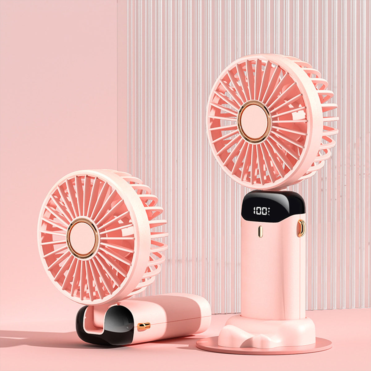 Mini Handheld Fan, Portable Personal Fan Hanging Neck Fan W/5 Speed Adjustable Fan