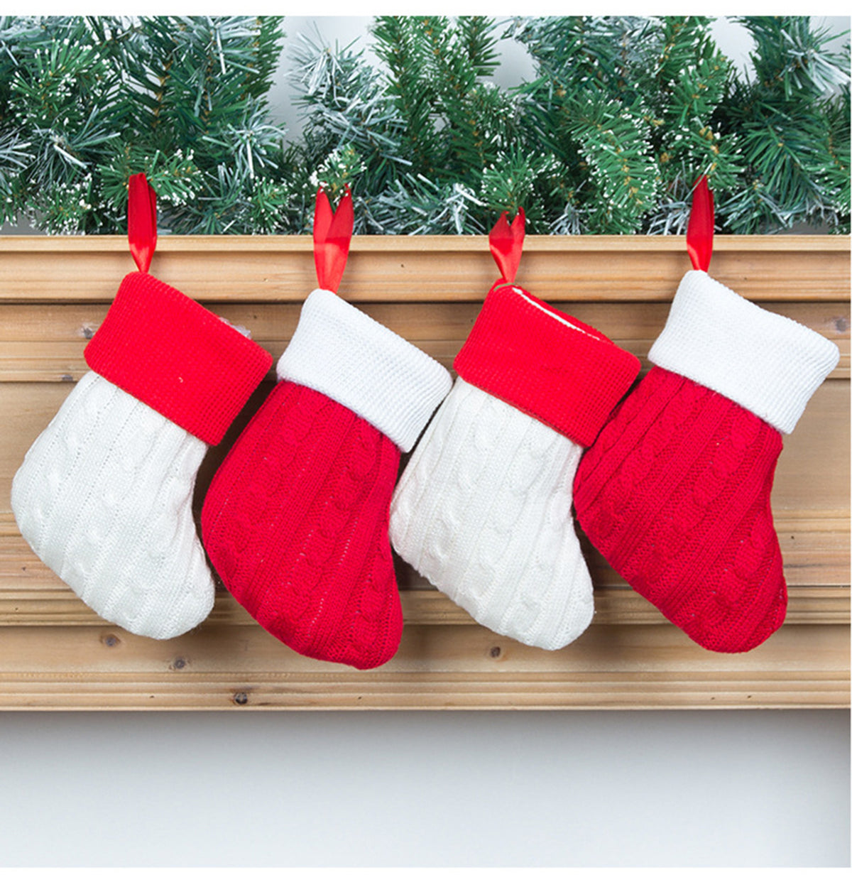 Christmas Socks Knitting Red Snowflake Christmas Decoration for Home Gift Xmas Tree Natal