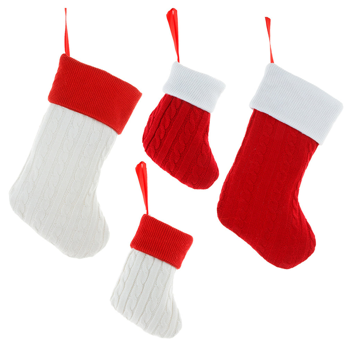 Christmas Socks Knitting Red Snowflake Christmas Decoration for Home Gift Xmas Tree Natal