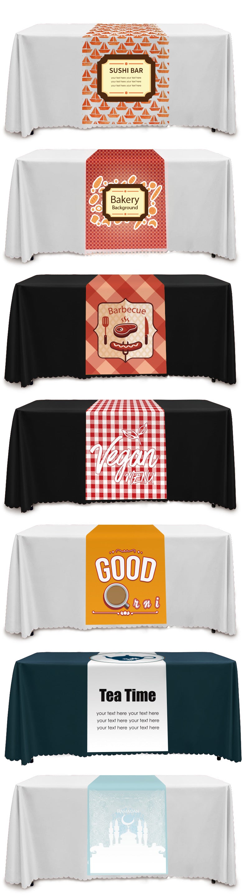6' Table Cover Custom Size Rectangular Table Cloth Great for Buffet Table, Parties